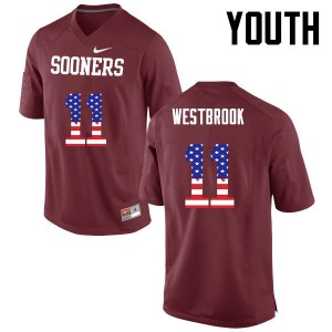 Youth Oklahoma #11 Dede Westbrook Crimson USA Flag Fashion NCAA Jersey 935526-315
