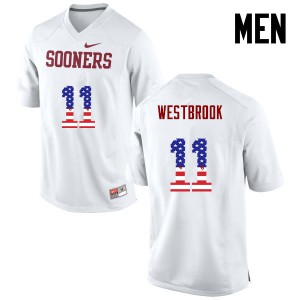Men Sooners #11 Dede Westbrook White USA Flag Fashion Football Jersey 777626-750