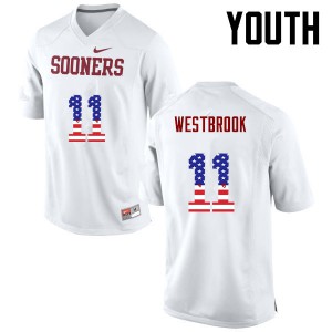 Youth Oklahoma Sooners #11 Dede Westbrook White USA Flag Fashion Player Jerseys 539591-800