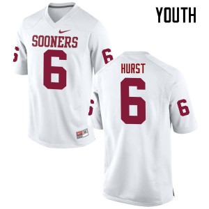Youth Oklahoma #6 Demontre Hurst White Game Stitched Jersey 840965-490
