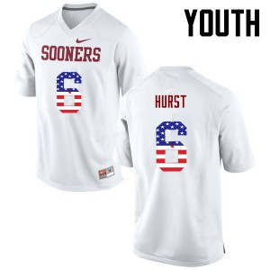 Youth OU #6 Demontre Hurst White USA Flag Fashion Football Jerseys 667897-516