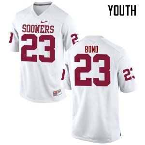 Youth Oklahoma Sooners #23 Devante Bond White Game Official Jersey 475660-885