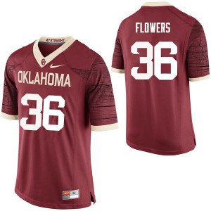 Men's Sooners #36 Dimitri Flowers Crimson Limited Embroidery Jerseys 135529-967