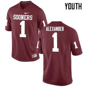 Youth Oklahoma Sooners #1 Dominique Alexander Crimson Game Football Jersey 529478-816