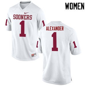 Women's Oklahoma Sooners #1 Dominique Alexander White Game High School Jersey 110440-232