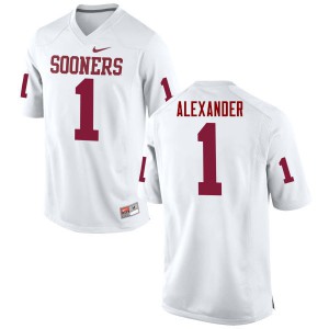 Men OU Sooners #1 Dominique Alexander White Game Player Jersey 520972-435