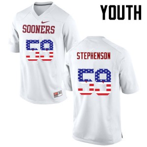 Youth Oklahoma Sooners #59 Donald Stephenson White USA Flag Fashion Alumni Jerseys 744951-668