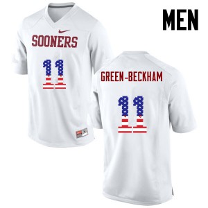 Men's Oklahoma #11 Dorial Green-Beckham White USA Flag Fashion College Jersey 596589-716
