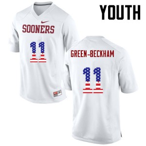 Youth Oklahoma #11 Dorial Green-Beckham White USA Flag Fashion Embroidery Jersey 948434-711