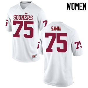 Women Oklahoma Sooners #75 Dru Samia White Game High School Jerseys 386888-716