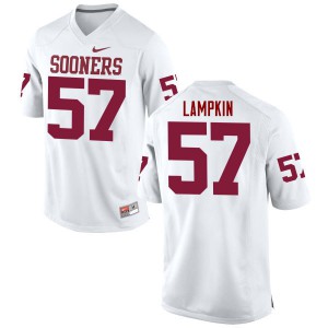 Men's Sooners #57 DuVonta Lampkin White Game Embroidery Jersey 303850-142