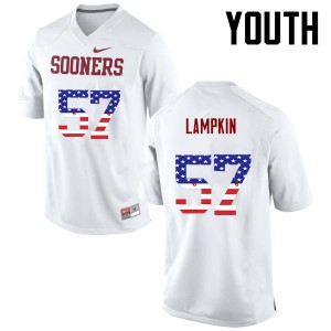 Youth Oklahoma Sooners #57 DuVonta Lampkin White USA Flag Fashion University Jerseys 624809-885
