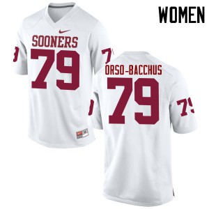 Womens OU Sooners #79 Dwayne Orso-Bacchus White Game Stitched Jerseys 227613-524