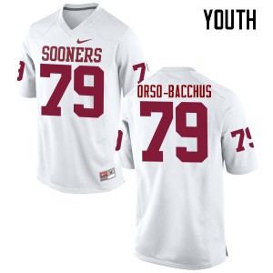 Youth Sooners #79 Dwayne Orso-Bacchus White Game Official Jersey 223668-554