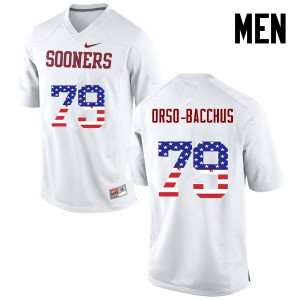 Mens Oklahoma #79 Dwayne Orso-Bacchus White USA Flag Fashion Embroidery Jerseys 772243-255