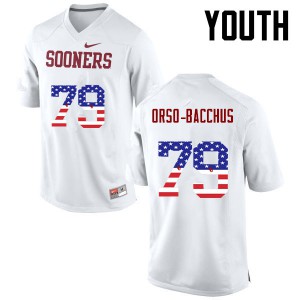 Youth OU #79 Dwayne Orso-Bacchus White USA Flag Fashion Football Jerseys 465148-546