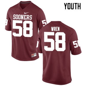 Youth Oklahoma Sooners #58 Erick Wren Crimson Game College Jerseys 114874-632