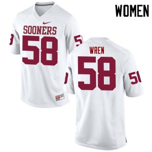 Women OU #58 Erick Wren White Game Stitched Jerseys 904735-609
