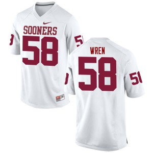 Men Sooners #58 Erick Wren White Game Stitched Jerseys 944284-383