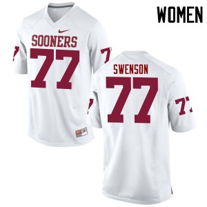 Womens OU #77 Erik Swenson White Game Stitched Jersey 367545-484