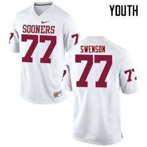 Youth Sooners #77 Erik Swenson White Game Stitch Jersey 473200-648