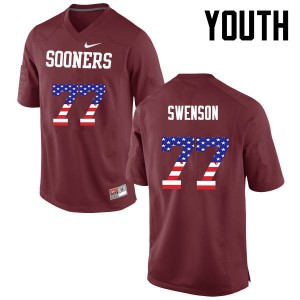 Youth OU #77 Erik Swenson Crimson USA Flag Fashion Alumni Jerseys 503202-498