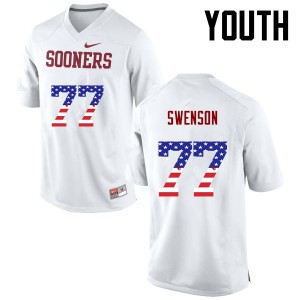 Youth OU #77 Erik Swenson White USA Flag Fashion Football Jerseys 588640-261