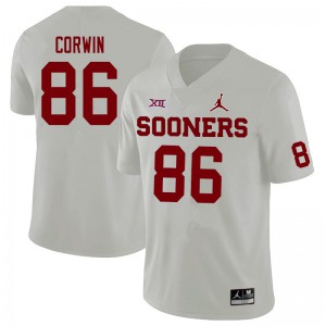 Mens OU #86 Finn Corwin White Jordan Brand Football Jerseys 189948-452