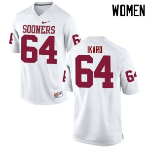 Women's Sooners #64 Gabe Ikard White Game Football Jerseys 190205-558