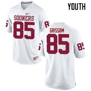 Youth OU Sooners #85 Geneo Grissom White Game Stitched Jerseys 129373-655