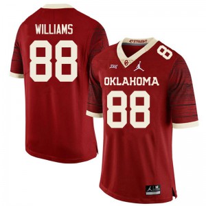 Mens OU Sooners #88 Greydon Williams Retro Red Throwback Stitched Jerseys 658828-302
