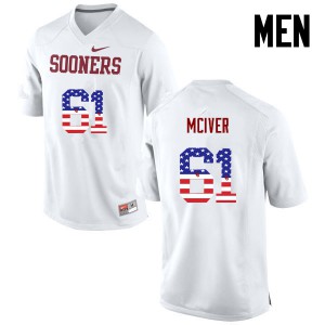 Men Oklahoma Sooners #61 Ian McIver White USA Flag Fashion Football Jersey 892559-915