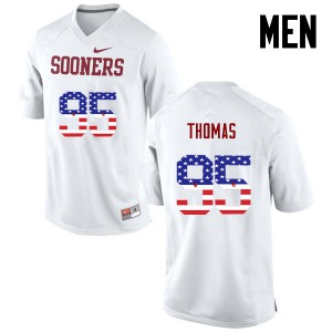 Men's Oklahoma #95 Isaiah Thomas White USA Flag Fashion College Jersey 215573-281