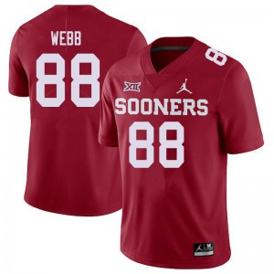 Mens Oklahoma Sooners #88 Jackson Webb Crimson Jordan Brand Stitched Jerseys 271280-520