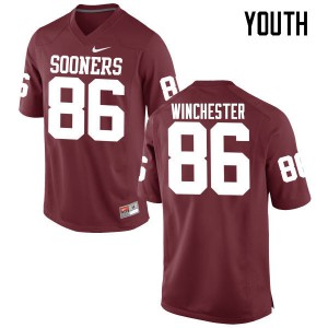 Youth Oklahoma Sooners #86 James Winchester Crimson Game Stitched Jersey 899035-925