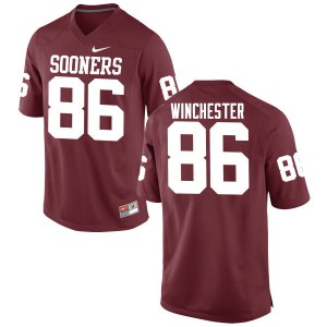 Mens Oklahoma Sooners #86 James Winchester Crimson Game Official Jerseys 245898-463