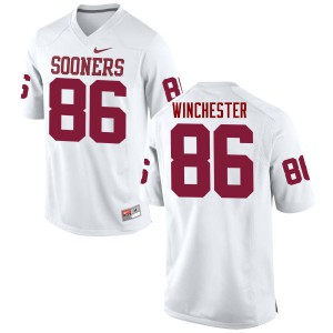 Men Sooners #86 James Winchester White Game NCAA Jersey 216617-779