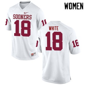 Women Sooners #18 Jason White White Game Football Jersey 879176-501