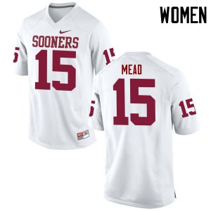 Women's OU Sooners #15 Jeffery Mead White Game College Jersey 744319-206
