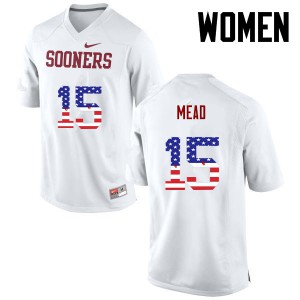 Women Sooners #15 Jeffery Mead White USA Flag Fashion Alumni Jerseys 812411-228