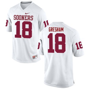 Men's OU Sooners #18 Jermaine Gresham White Game Stitched Jerseys 941091-698