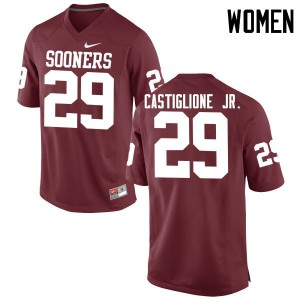 Women's Sooners #29 Joe Castiglione Jr. Crimson Game Alumni Jerseys 349156-930