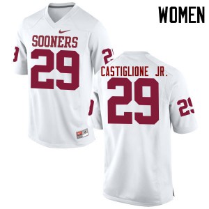 Women OU #29 Joe Castiglione Jr. White Game Official Jerseys 548240-339