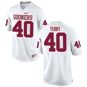 Mens Sooners #40 Jon-Michael Terry White Game Player Jersey 895184-235
