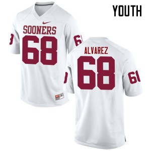Youth Sooners #68 Jonathan Alvarez White Game College Jerseys 205841-322