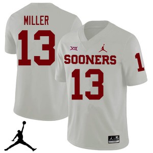 Mens Oklahoma #13 A.D. Miller White Jordan Brand 2018 Football Jerseys 591092-309