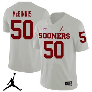 Men's Oklahoma Sooners #50 Arthur McGinnis White Jordan Brand 2018 Player Jersey 133295-861