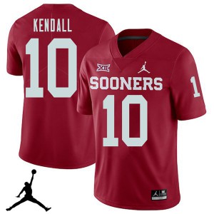 Men's Sooners #10 Austin Kendall Crimson Jordan Brand 2018 High School Jersey 188980-993