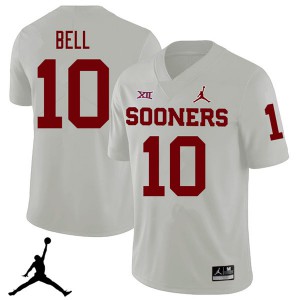 Men's Sooners #10 Blake Bell White Jordan Brand 2018 College Jerseys 121567-959