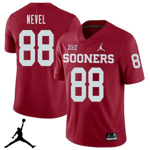 Men OU Sooners #88 Chase Nevel Crimson Jordan Brand 2018 Official Jersey 905344-328